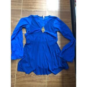 Dance Costume Large Adult Blue Costume Gallery Lyrical Jazz Dress Bell Sleeves